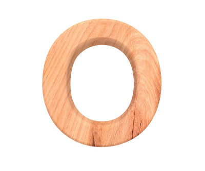 3D装饰木字母，大写字母O