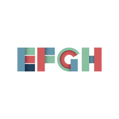 E F G H -抽象扁平字母表