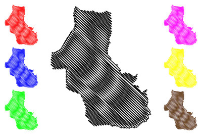 八打灵查亚市(马来西亚，雪兰莪州)地图矢量图，手绘八打灵查亚市地图