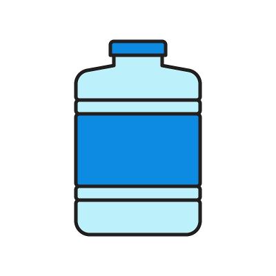 塑料瓶矢量插图，填充样式可编辑的轮廓图标