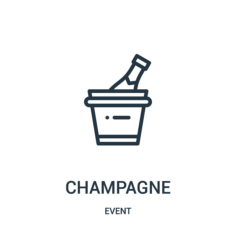 champagne icon vector from event collection. Thin 