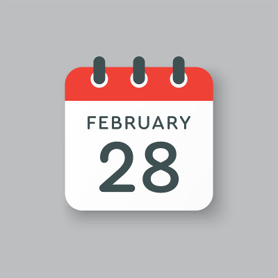 图标日日期2月28日，模板日历页