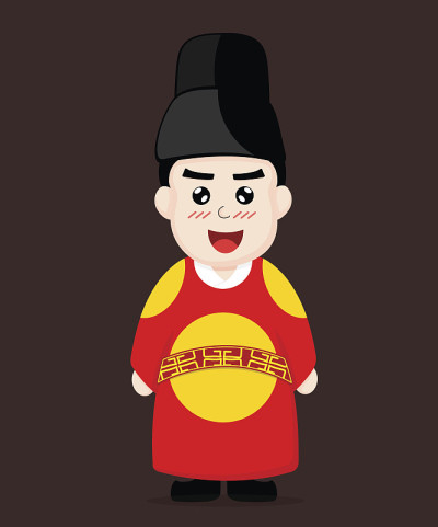 韩王服饰矢量卡通设计。