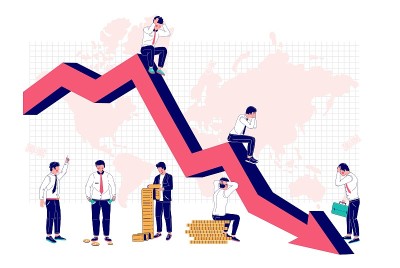 商业上的财务问题，矢量平面说明