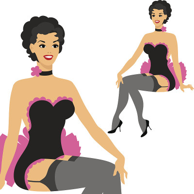 美丽的别针女孩50年代风格。