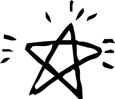 一个孩子画的一颗闪亮的星星