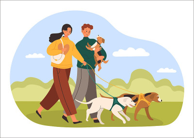 爱犬夫妇概念