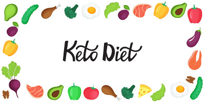 Keto diet banner. Ketogenic low carb and protein, 