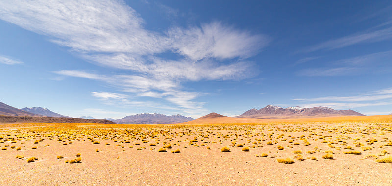 Siloli沙漠全景，在玻利维亚