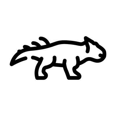 细角龙恐龙线图标矢量插图