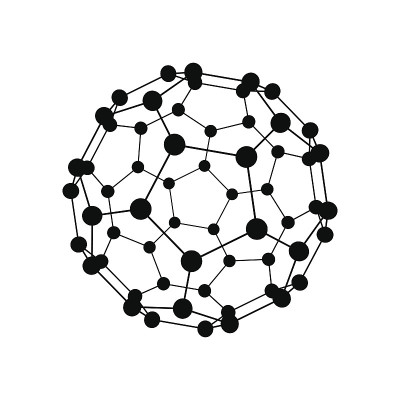 球状的分子结构。矢量图
