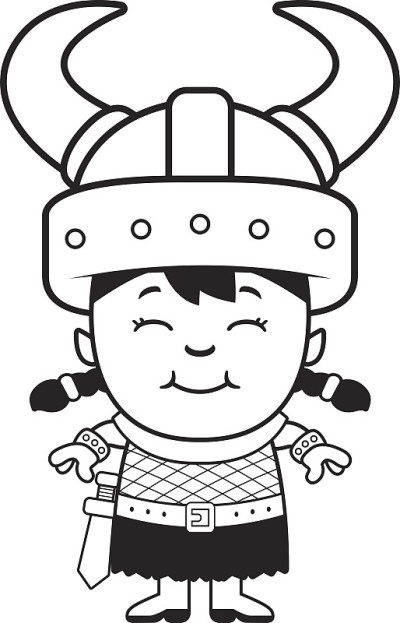 微笑的卡通半兽人小孩