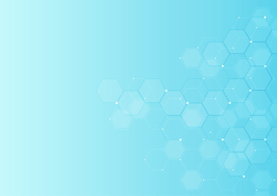 数字技术背景。抽象六边形背景与线和点。为科学、医学或技术而设计