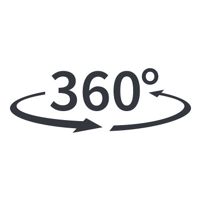 向量黑色360度视图图标