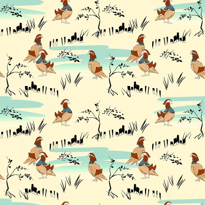 Vector illustration seamless pattern with plants a
