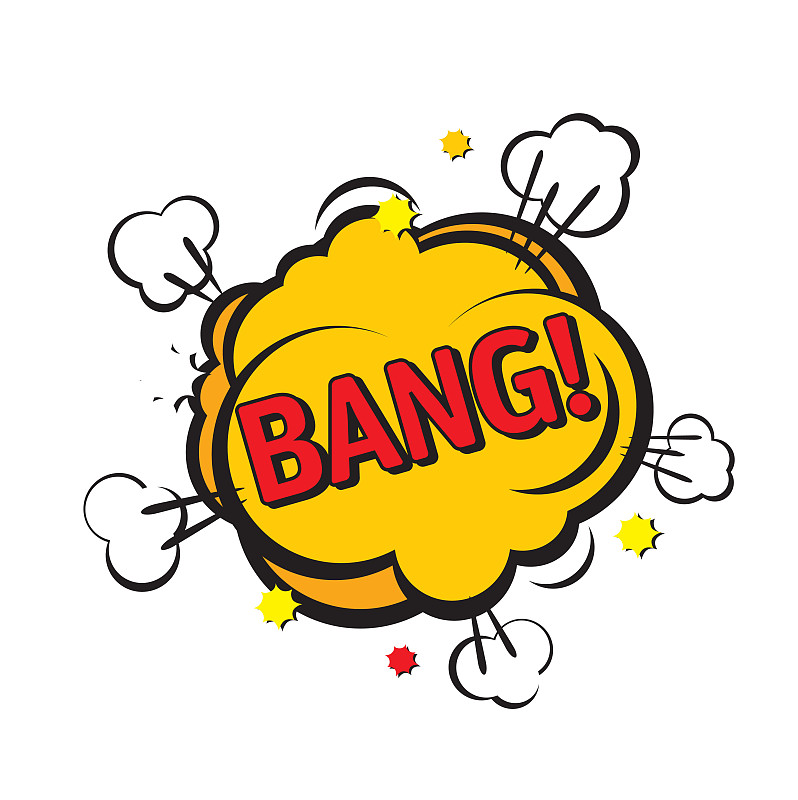 Color comic speech bubble and Bang. Vector Illustr