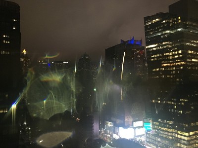 纽约曼哈顿摩天大楼的夜晚。