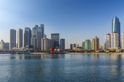 青岛城市建筑景观与天际线