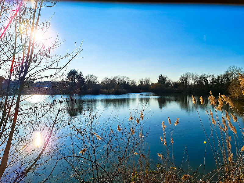 阿尔萨斯湖日落全景，法国