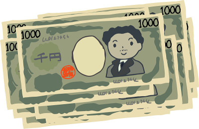 Bunch of  Cute hand-painted Japanese 1000 yen note
