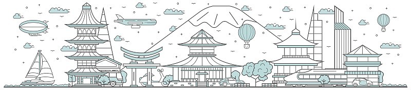 日本的天际线。线城市