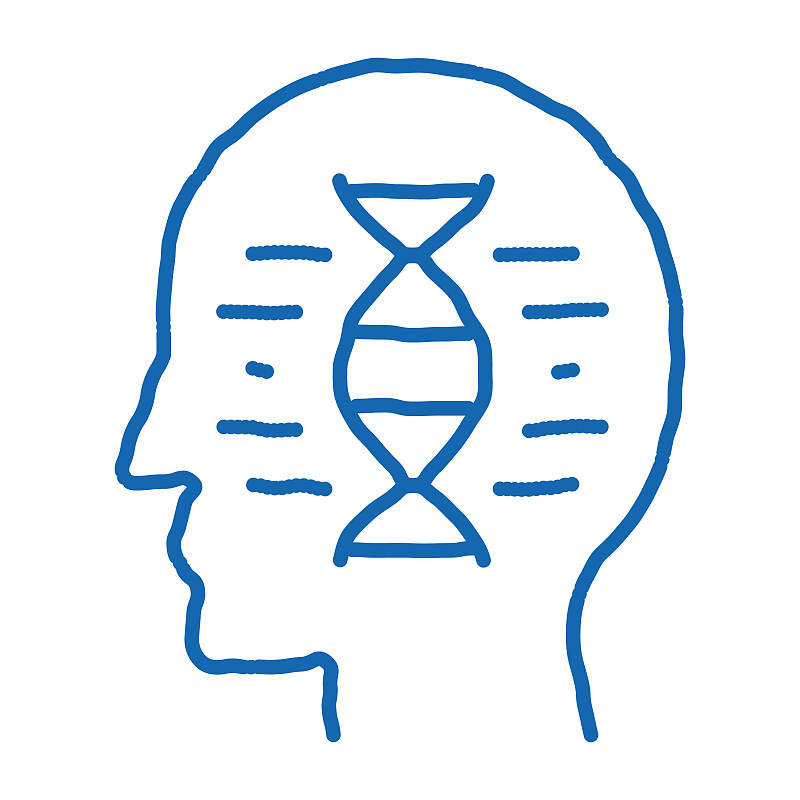 人类DNA分子涂鸦图标手绘插图