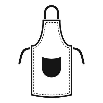 皮围裙图标，简约风格