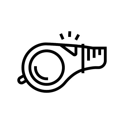 口哨配件线图标矢量插图