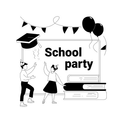学校庆祝会抽象概念矢量插图。