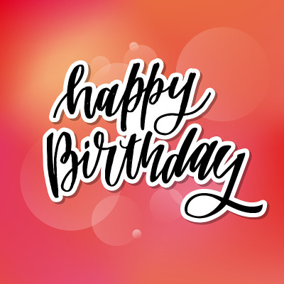 Happy birthday hand drawn vector lettering design 