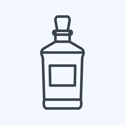 图标威士忌-线条风格-简单的插图，有利于打印，公告等
