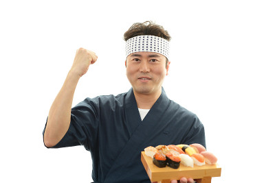 微笑的日本厨师