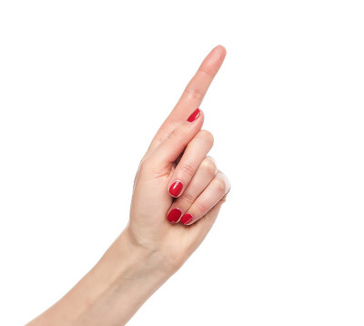 女性手指向上