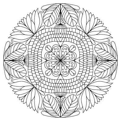 曼荼罗绘画。矢量插图。手绘和描。