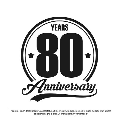 80th years anniversary celebration emblem logo lab