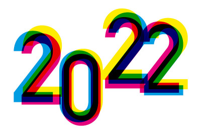 贺卡，2022年，充满活力和色彩，象征着一个公司的活力。