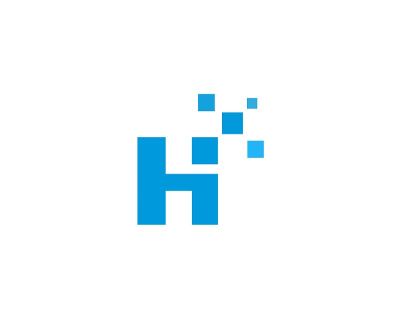抽象字母H符号设计模板、技术、app矢量图标符号。