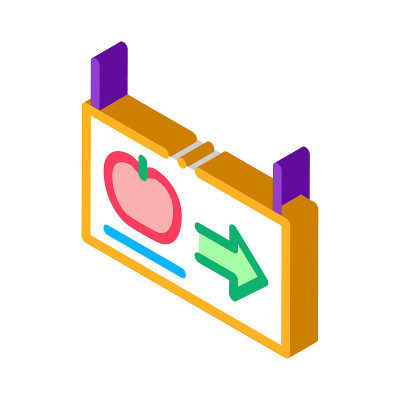 方向板等角图标矢量插图