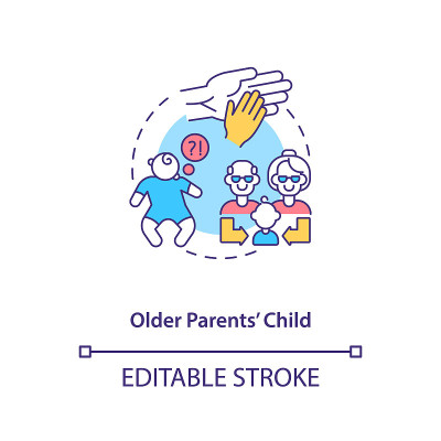 年长的父母孩子概念图标