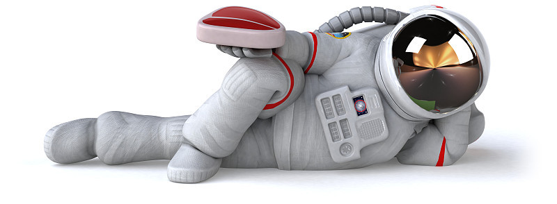 有趣的宇航员- 3D插图