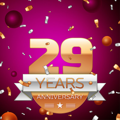 Realistic Twenty nine 29 Years Anniversary Celebra