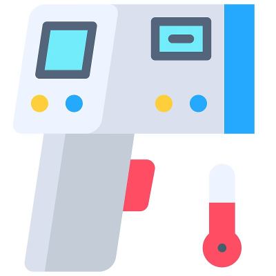 红外温度计矢量图，平面样式图标
