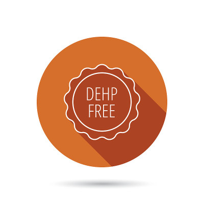 DEHP免费图标。无毒塑料标志。