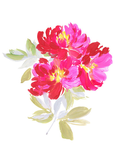 鲜花水彩插图
