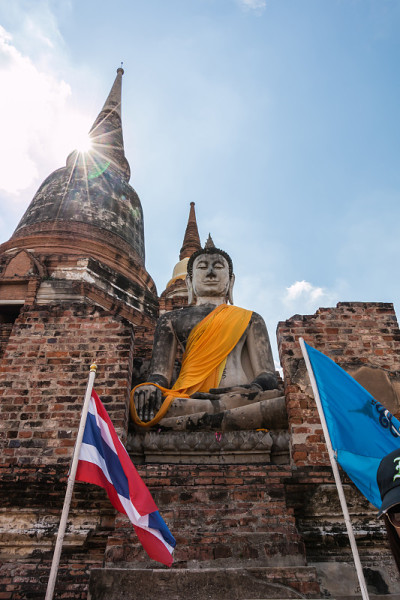 泰国大城府Yai Chaimongkol寺的佛像
