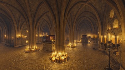 吸血鬼墓穴和棺材3d插图