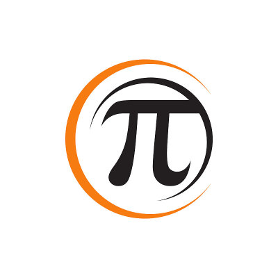 时尚的数学符号PI符号标识设计矢量插图