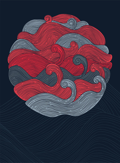 圆形波浪图