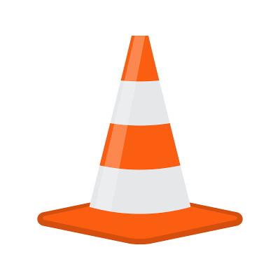 Traffic cone vector icon isolated on white backgro