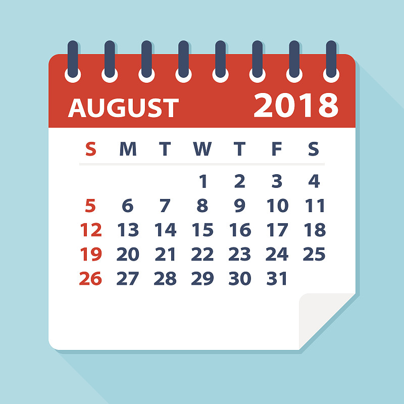 2018年8月日历页-插图